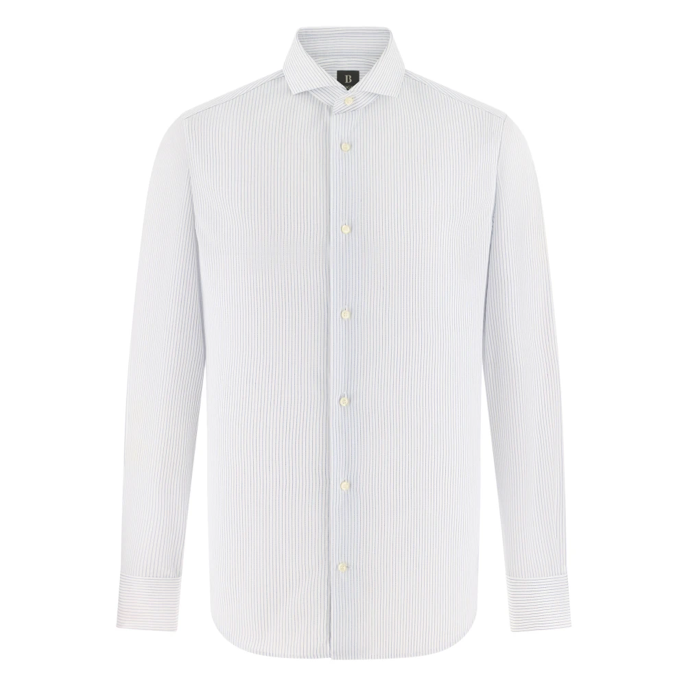 Boggi Milano Uomo Blu - 1000 Camicia In Cotone A Righe Slim Fit - Shirts - L