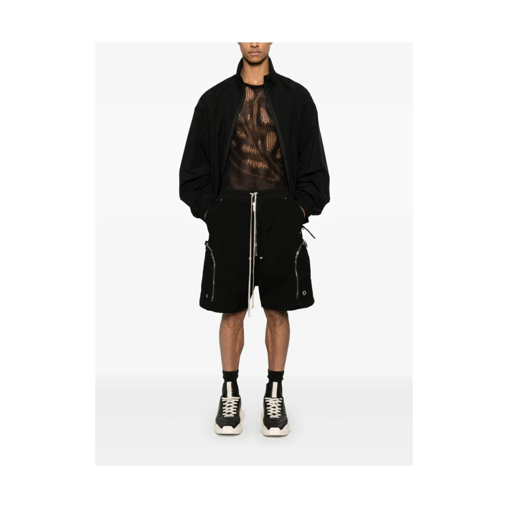 Rick Owens Zwarte Shadow Trekkoord Taille Shorts Black Heren