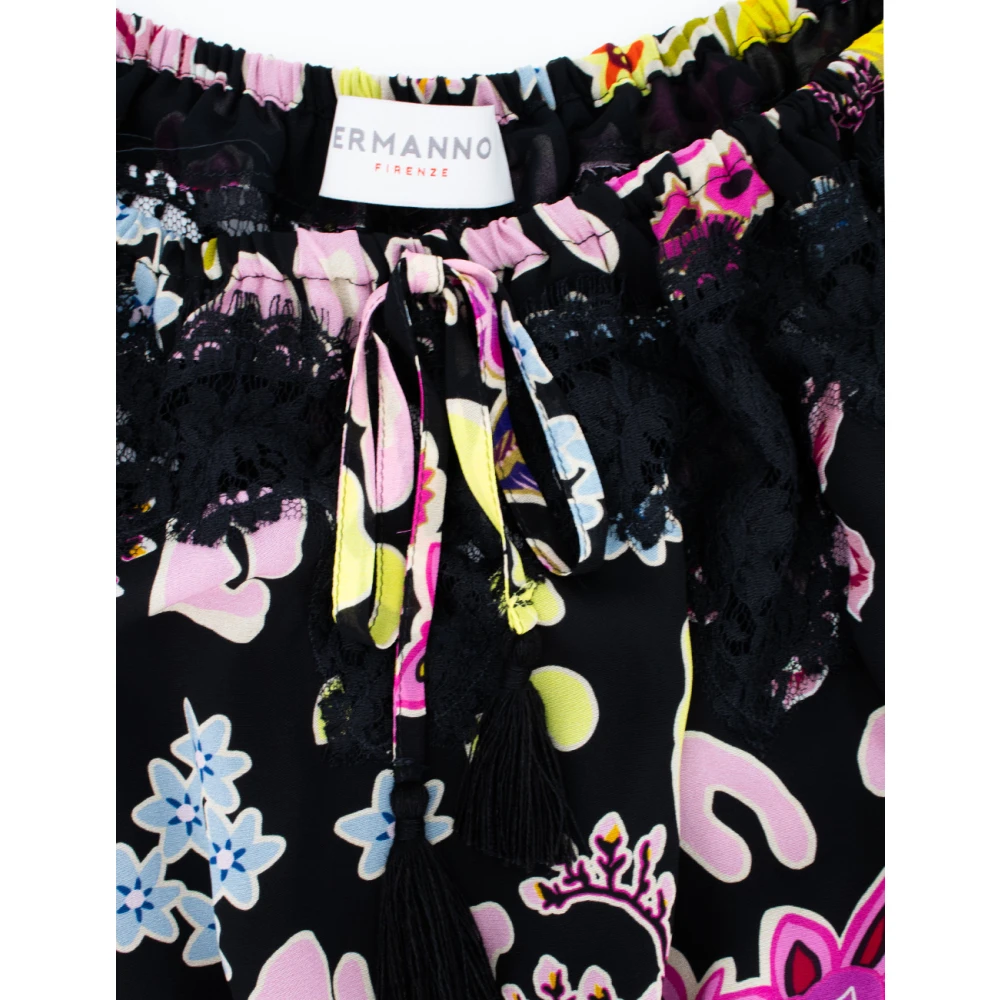 Ermanno Scervino Bloemenprint Korte Jurk met Tailleband Multicolor Dames