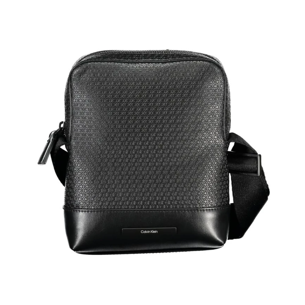 Calvin Klein Elegante zwarte schoudertas met contrasterende accenten Black Heren