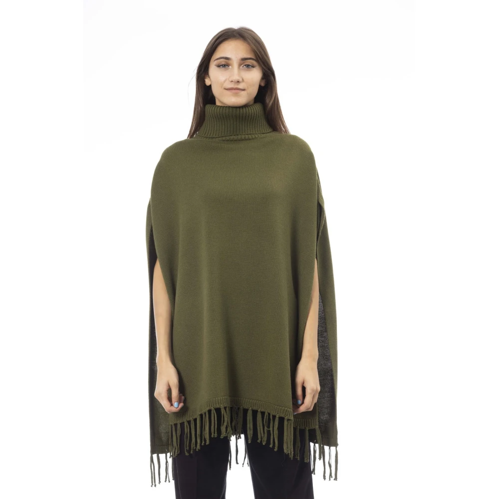 Alpha Studio Kleding Poncho Green Dames