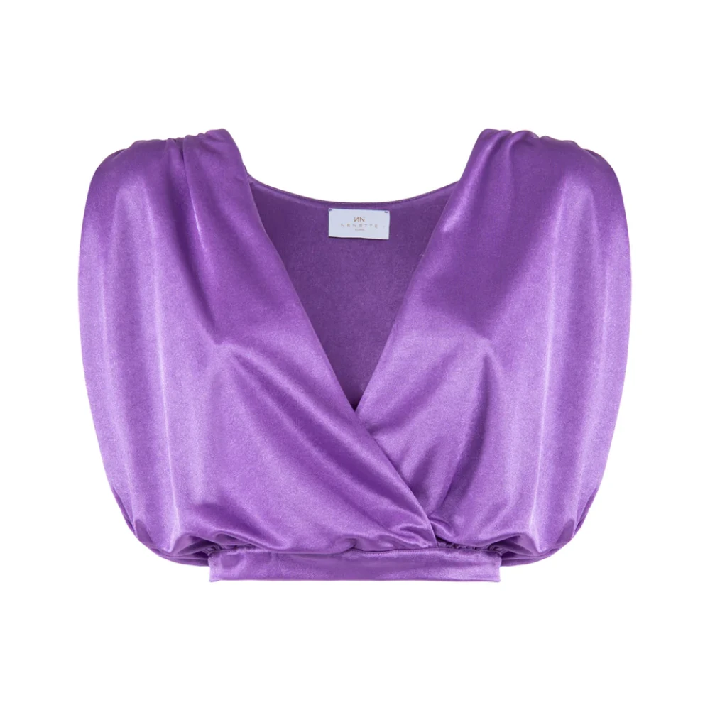 Nenette Cropped Jersey Shirt Purple Dames