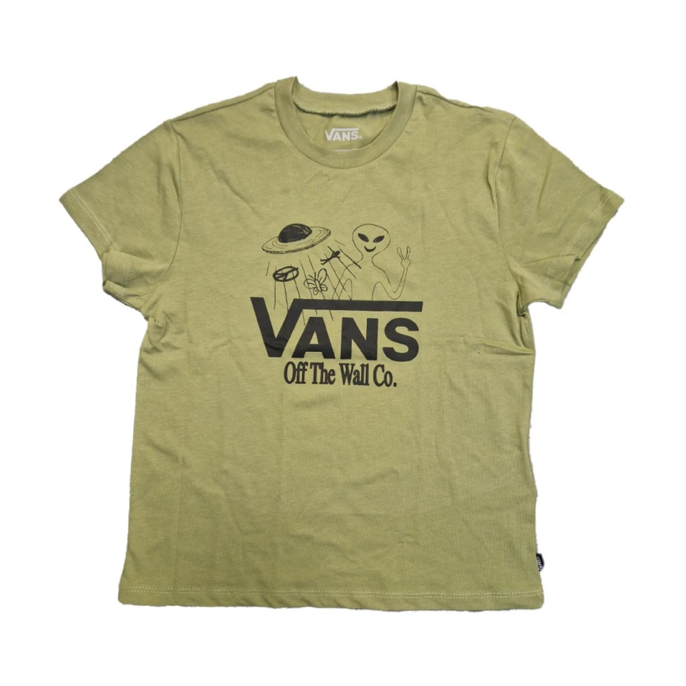 Vans Groen Logo Katoenen T-shirt Green Dames