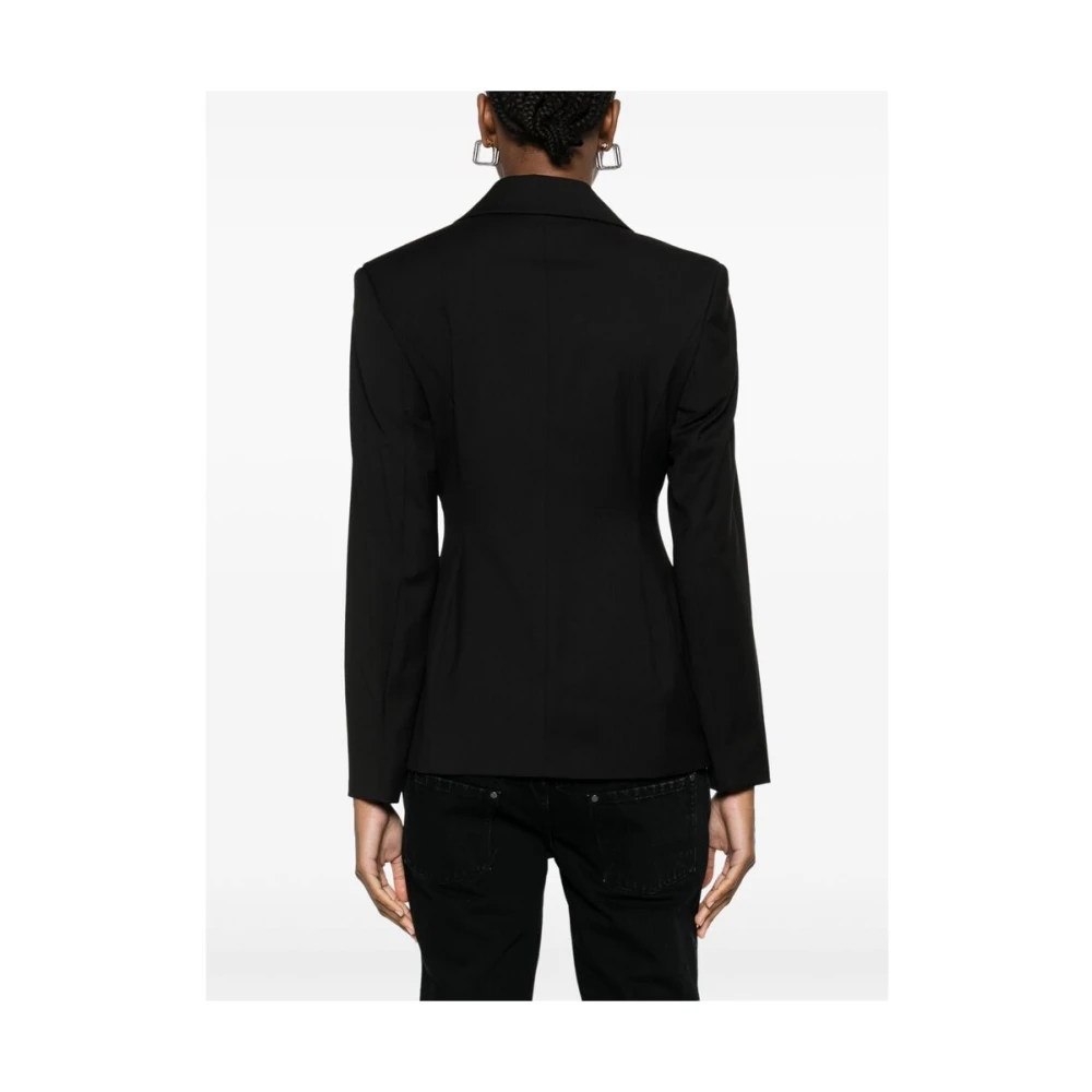 Remain Birger Christensen Zwarte jas met voorflapzakken Black Dames