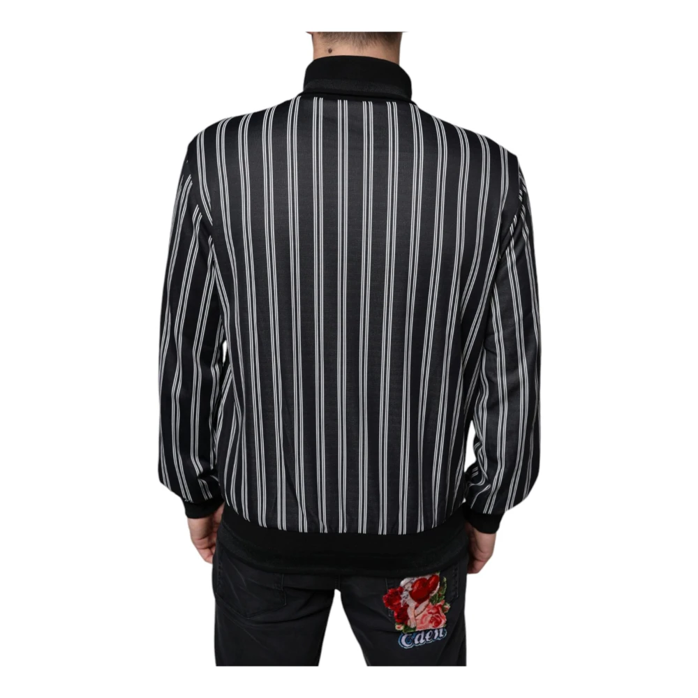 Dolce & Gabbana Gestreepte Sweater met Rits en Logo Multicolor Heren