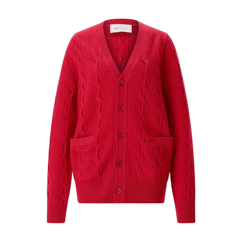 Ami Paris Uomo Rosso - Cardigan - Knitwear - L