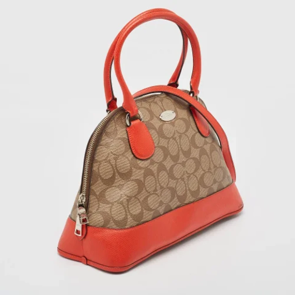 Coach Pre-owned Coated canvas handbags Orange Dames