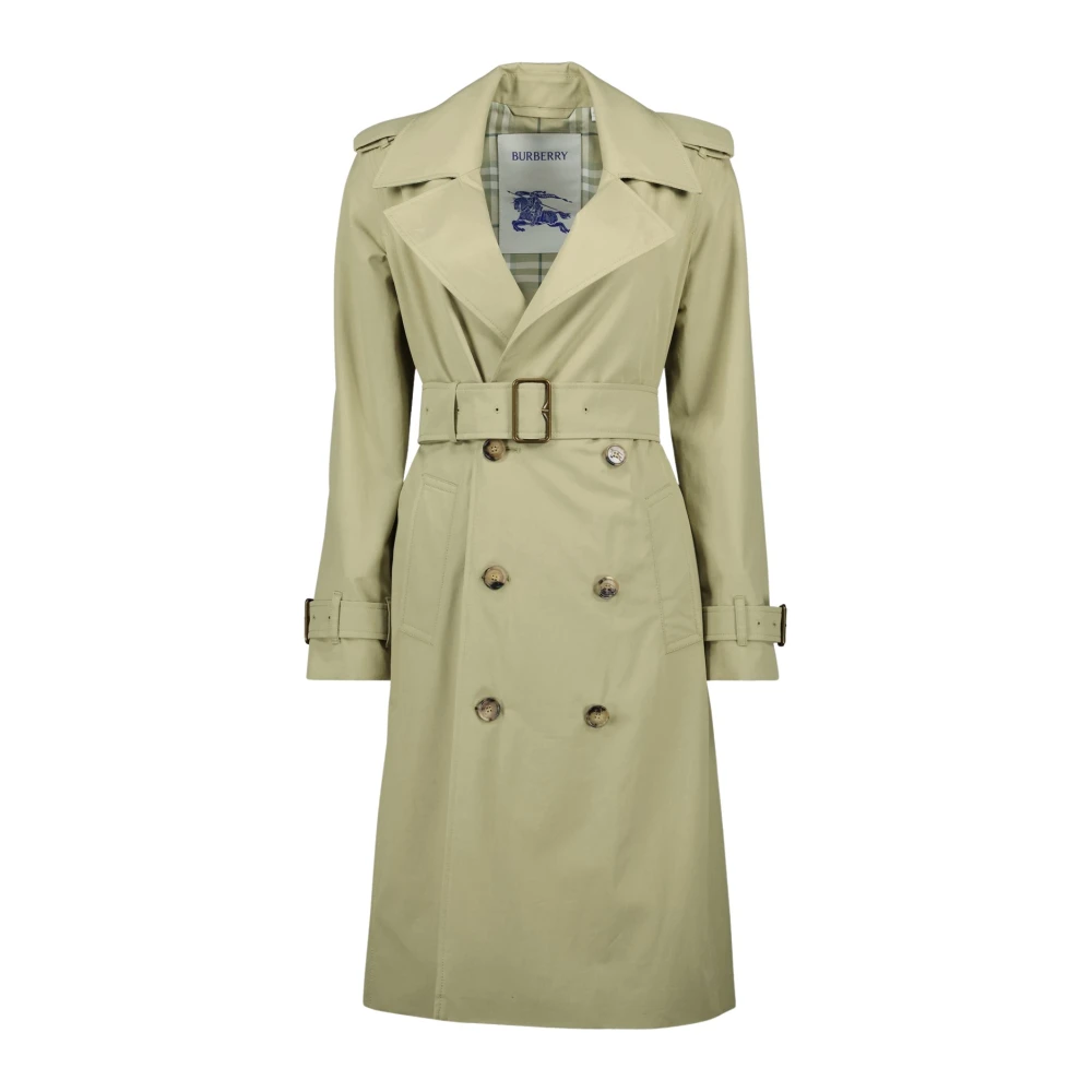 Burberry Lange Beige Trenchcoat Lente-Zomer 2025 Green Dames