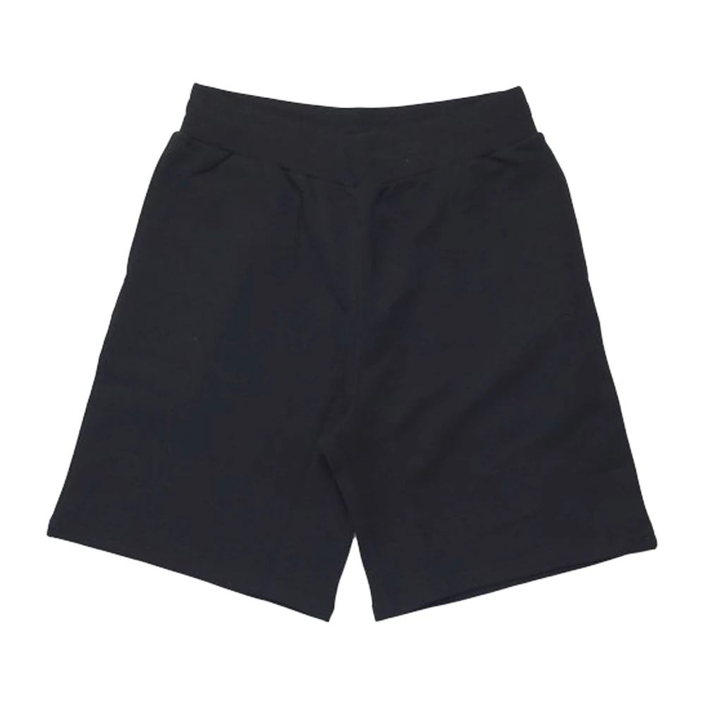 Moschino Katoenen shorts met logoplaquette Black Heren