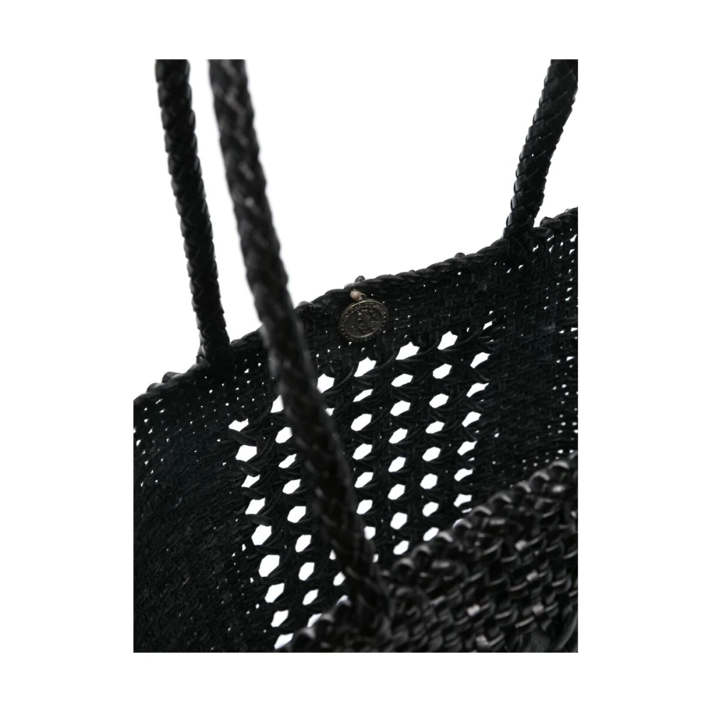Dragon Diffusion Gevlochten Leren Tote Tas Black Dames