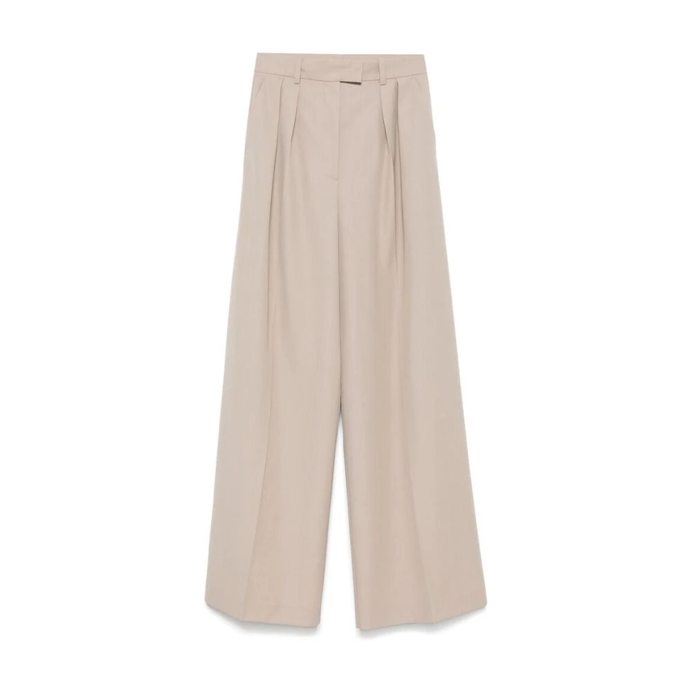 Anine Bing Taupe Broek met Voorknoop Beige Dames