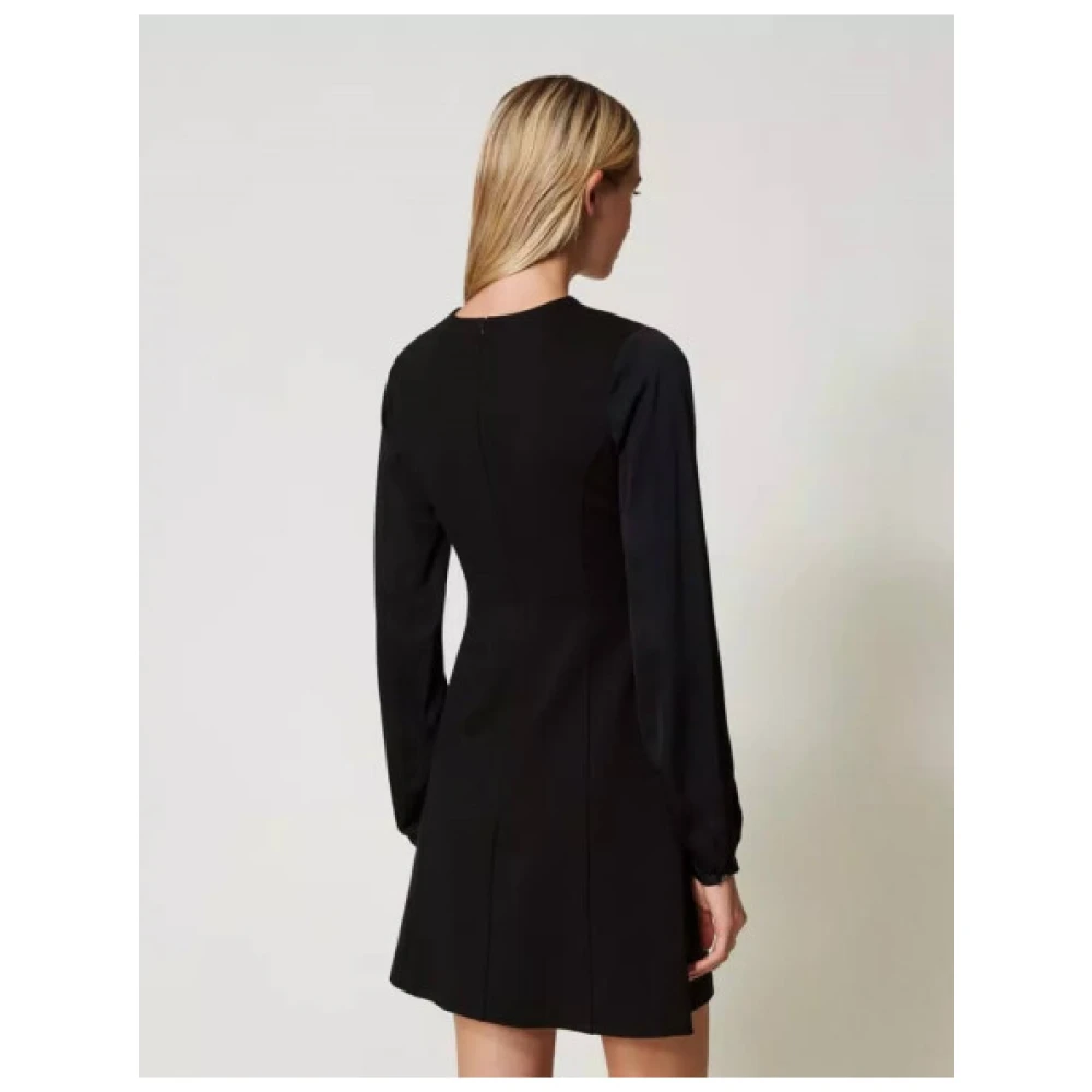 Twinset Milano Gebreide Korte Jurk Black Dames