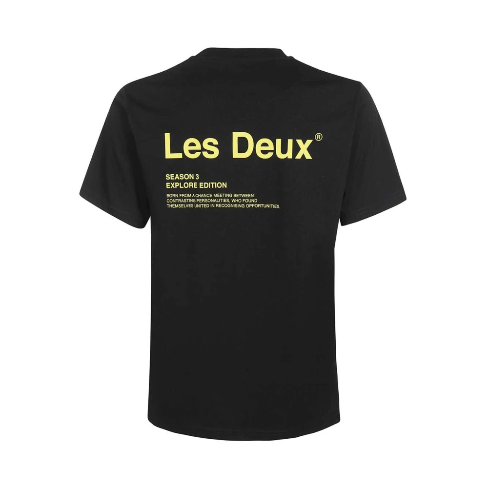 Les Deux Brody Crew-Neck T-Shirt met Achterprint Black Heren