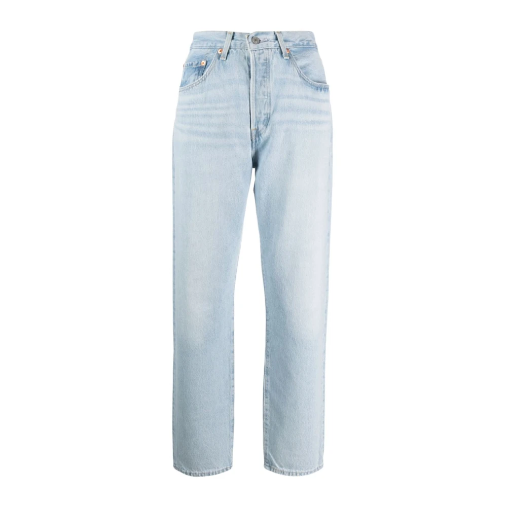 Levi's Blå High-Rise Straight-Leg Jeans Blue, Dam