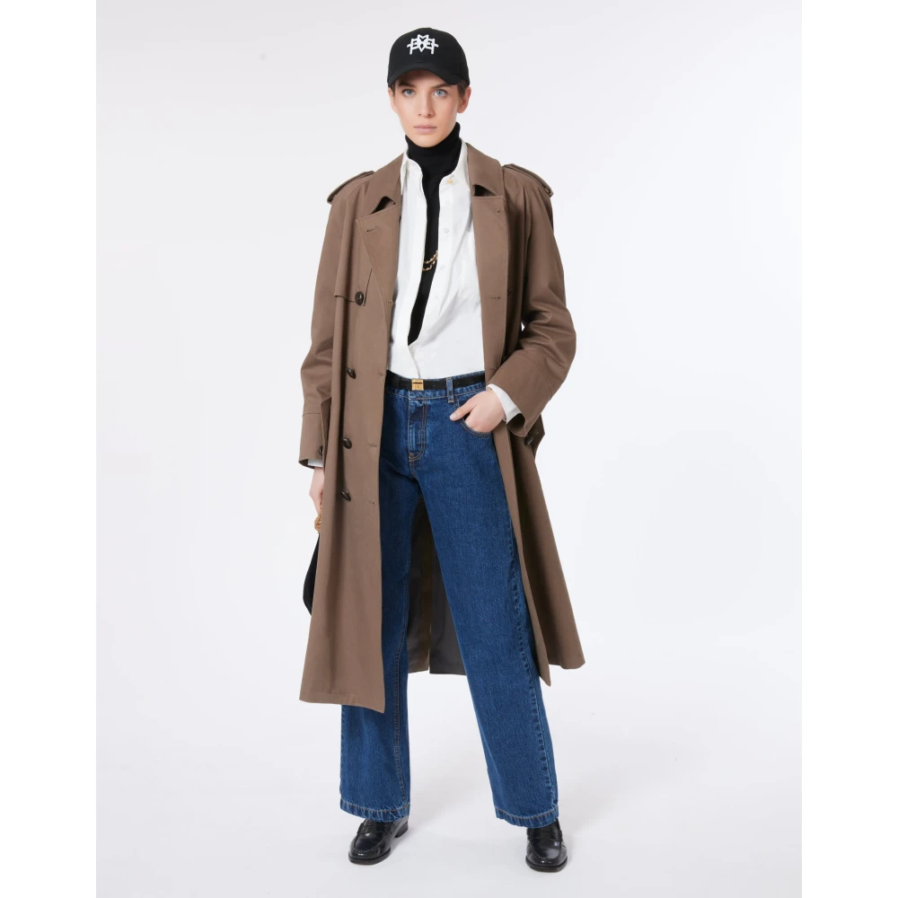 MVP wardrobe Oversized Katoenen Trenchcoat Brown Dames