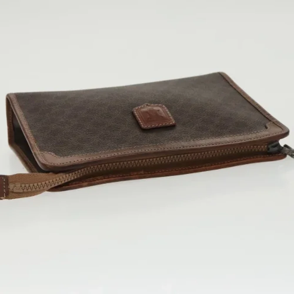Celine Vintage Pre-owned Leather clutches Brown Dames