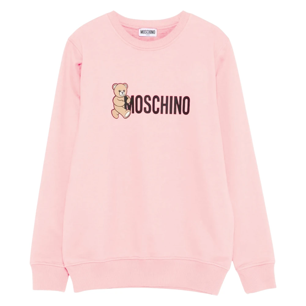 Moschino Unisex Pink Teddy Bear Logo Sweatshirt