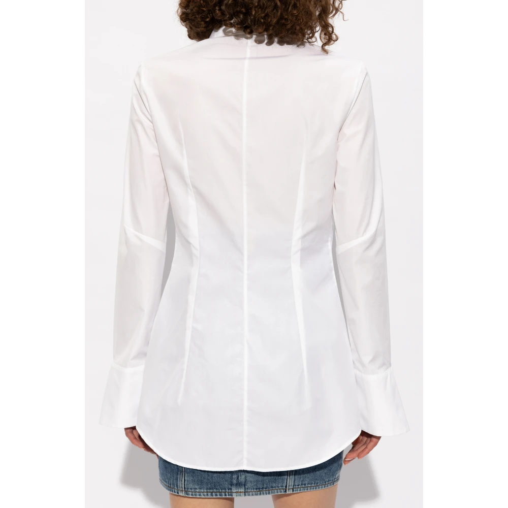Balmain Katoenen shirt met logo White Dames