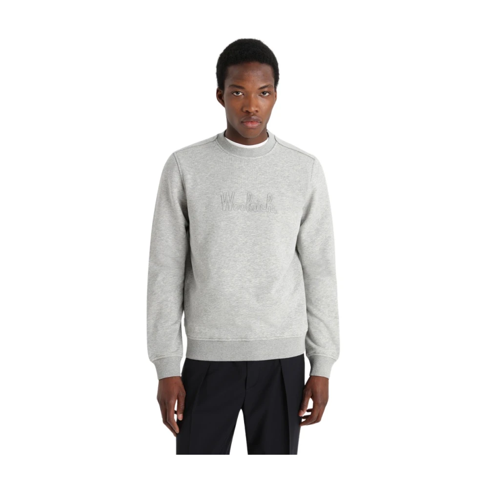 Woolrich Luxe Crewneck Sweater Gray Heren