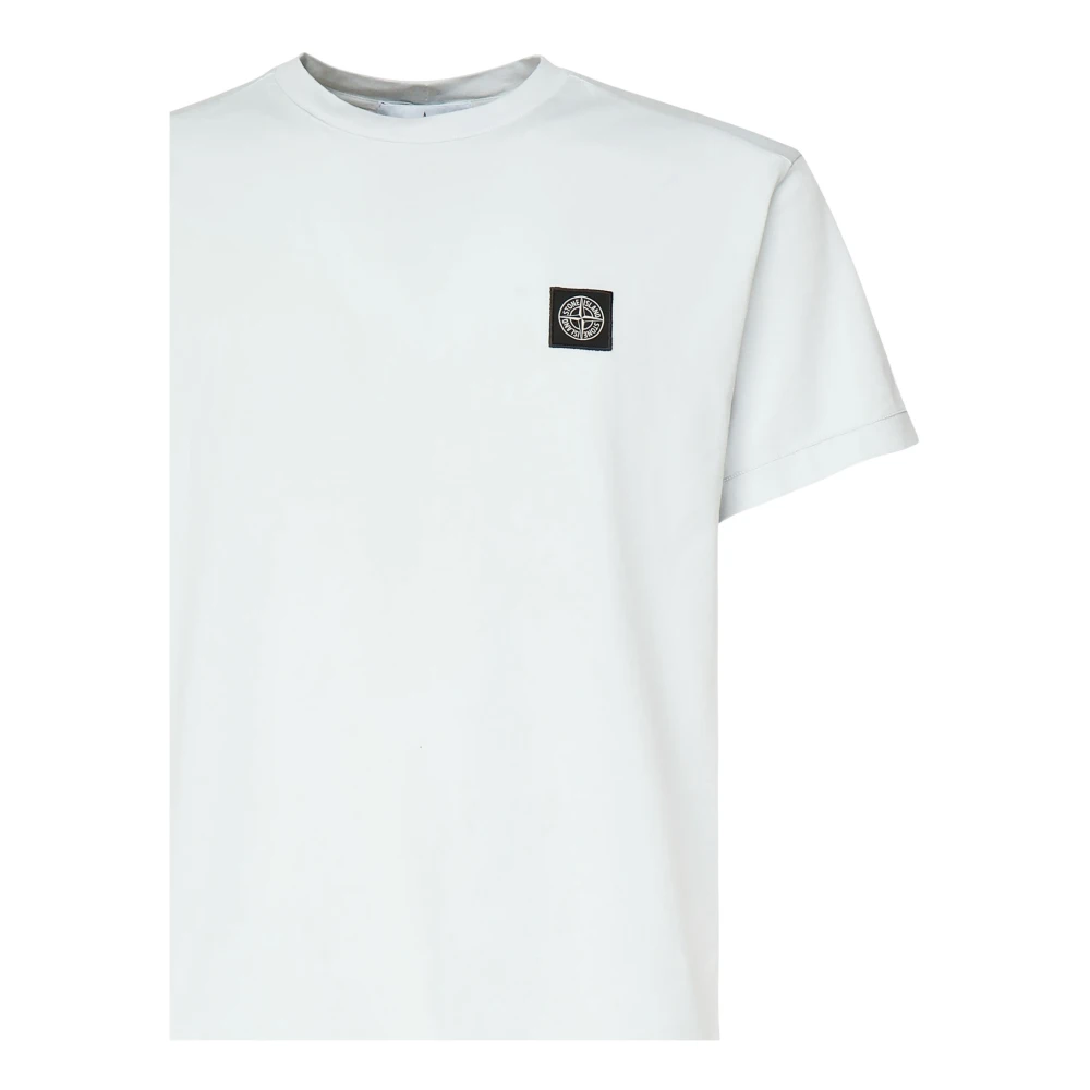 Stone Island Witte T-shirts en Polos met Logo White Heren