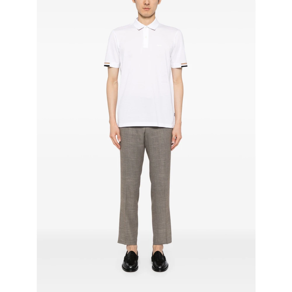 Hugo Boss Wit Jersey Shirt voor Mannen White Heren