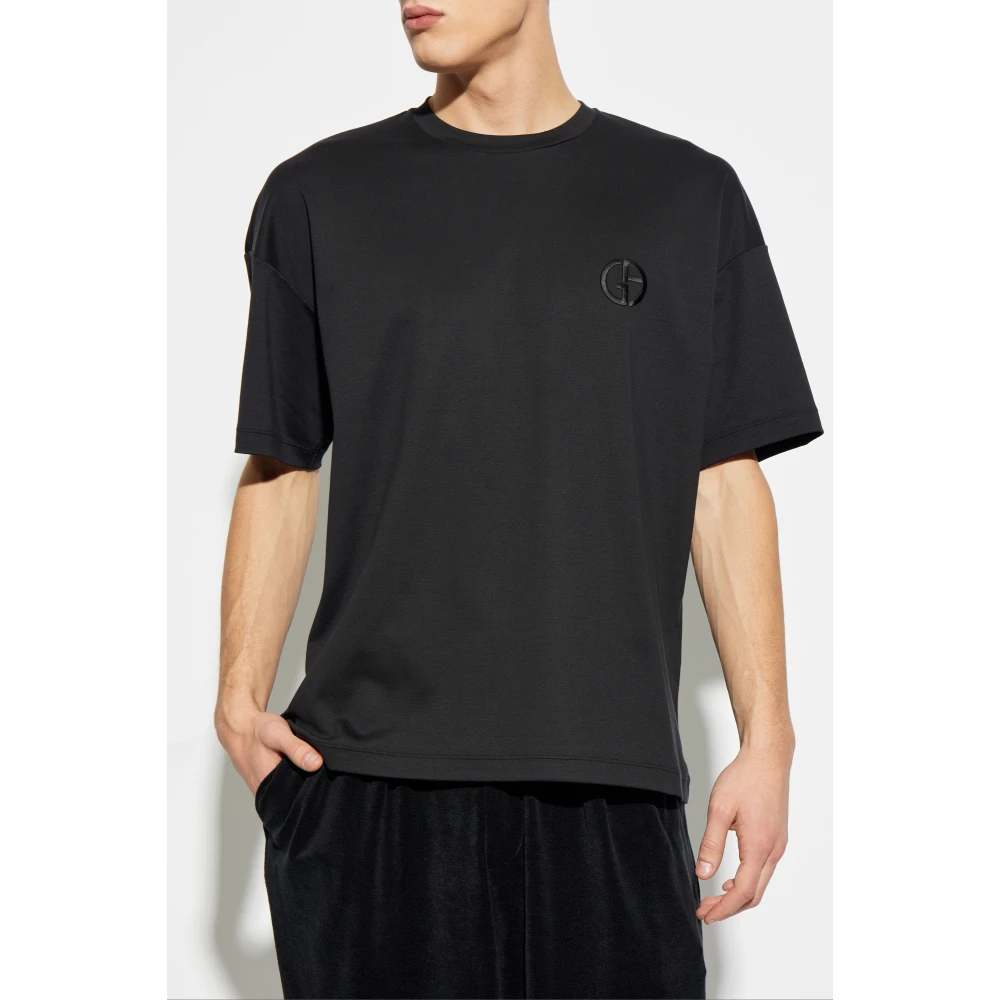 Giorgio Armani T-shirt met logo Black Heren