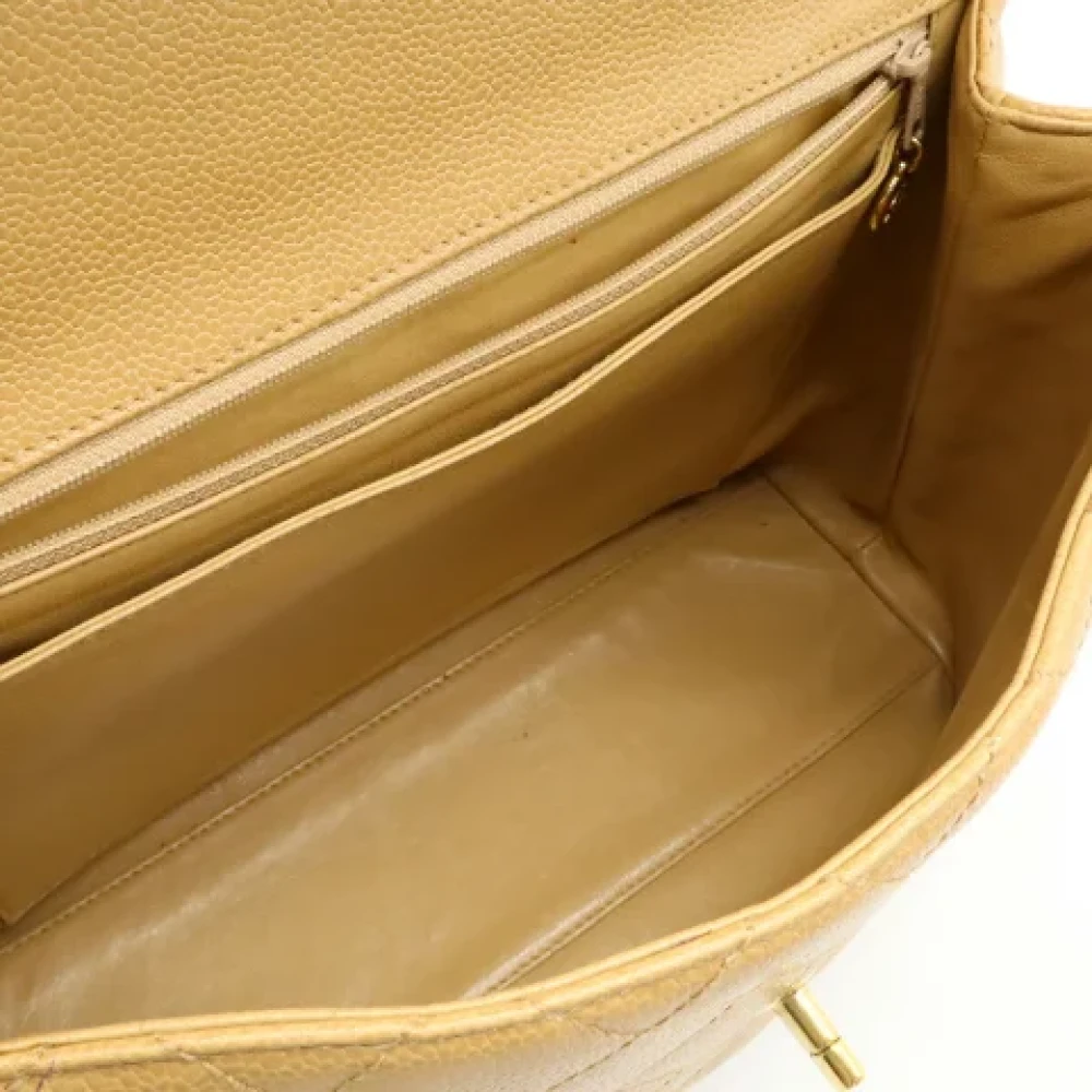 Chanel Vintage Pre-owned Leather handbags Beige Dames