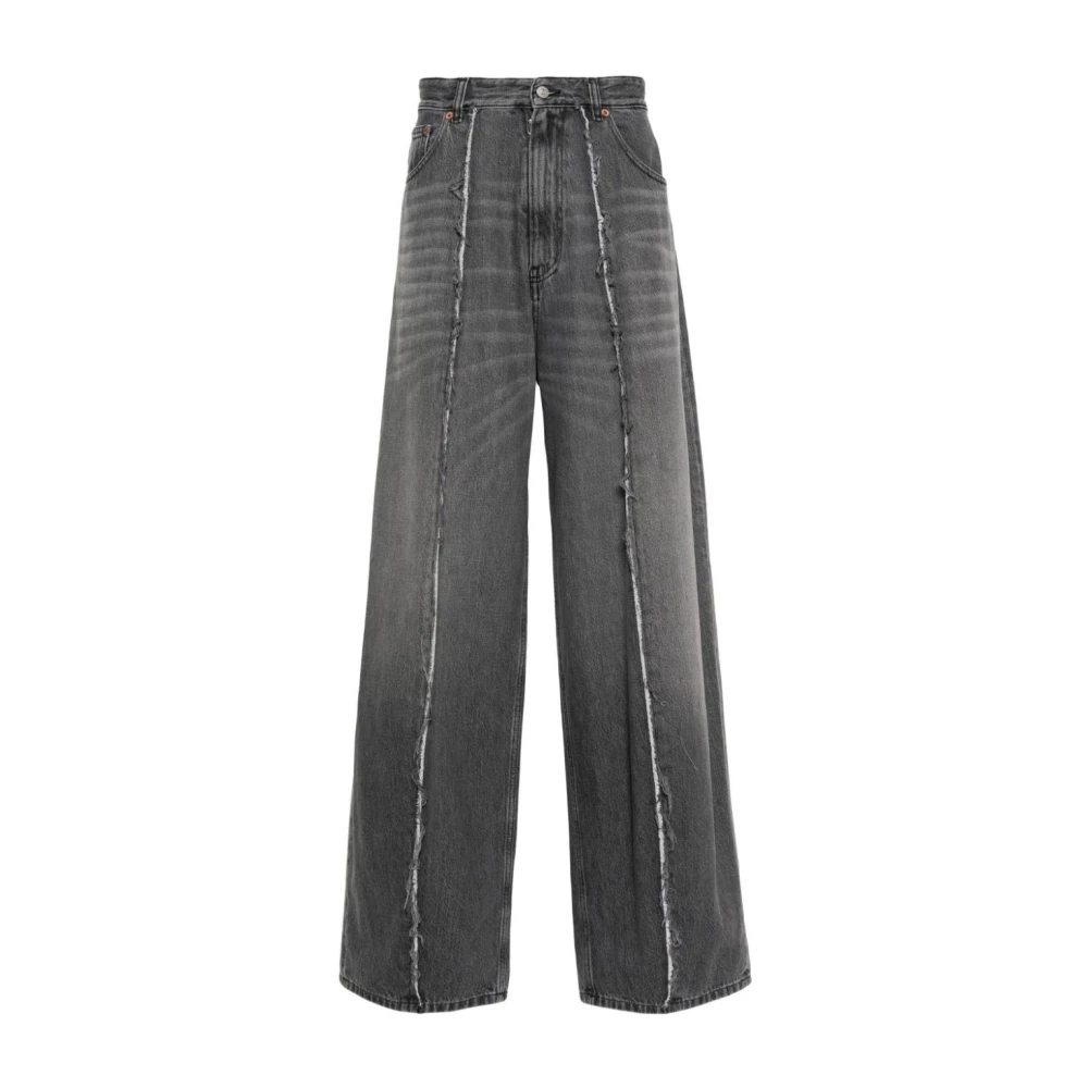 MM6 Maison Margiela Zwarte Denim Wijde Pijp Broek Gray Heren