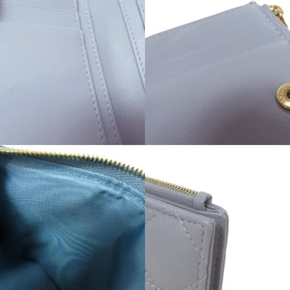 Dior Vintage Pre-owned Leather wallets Blue Dames