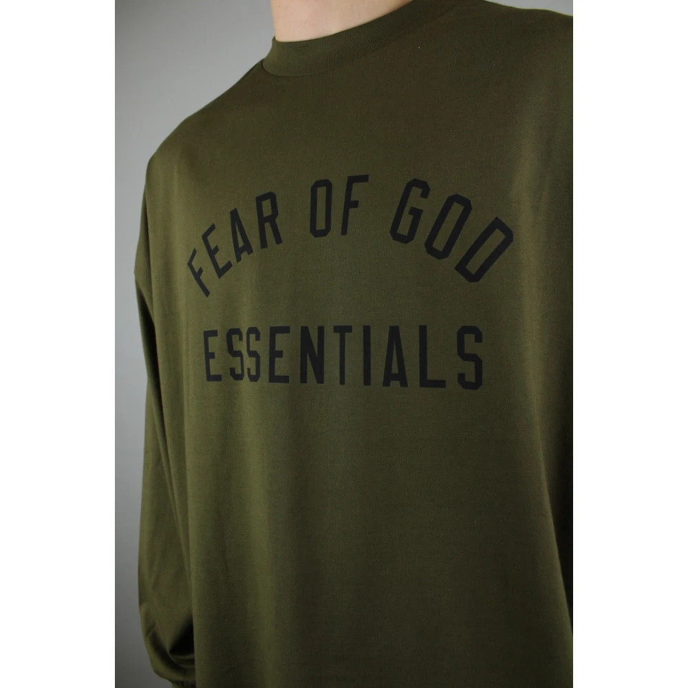 Fear Of God Olijf Langemouw Jersey Tee Green Heren