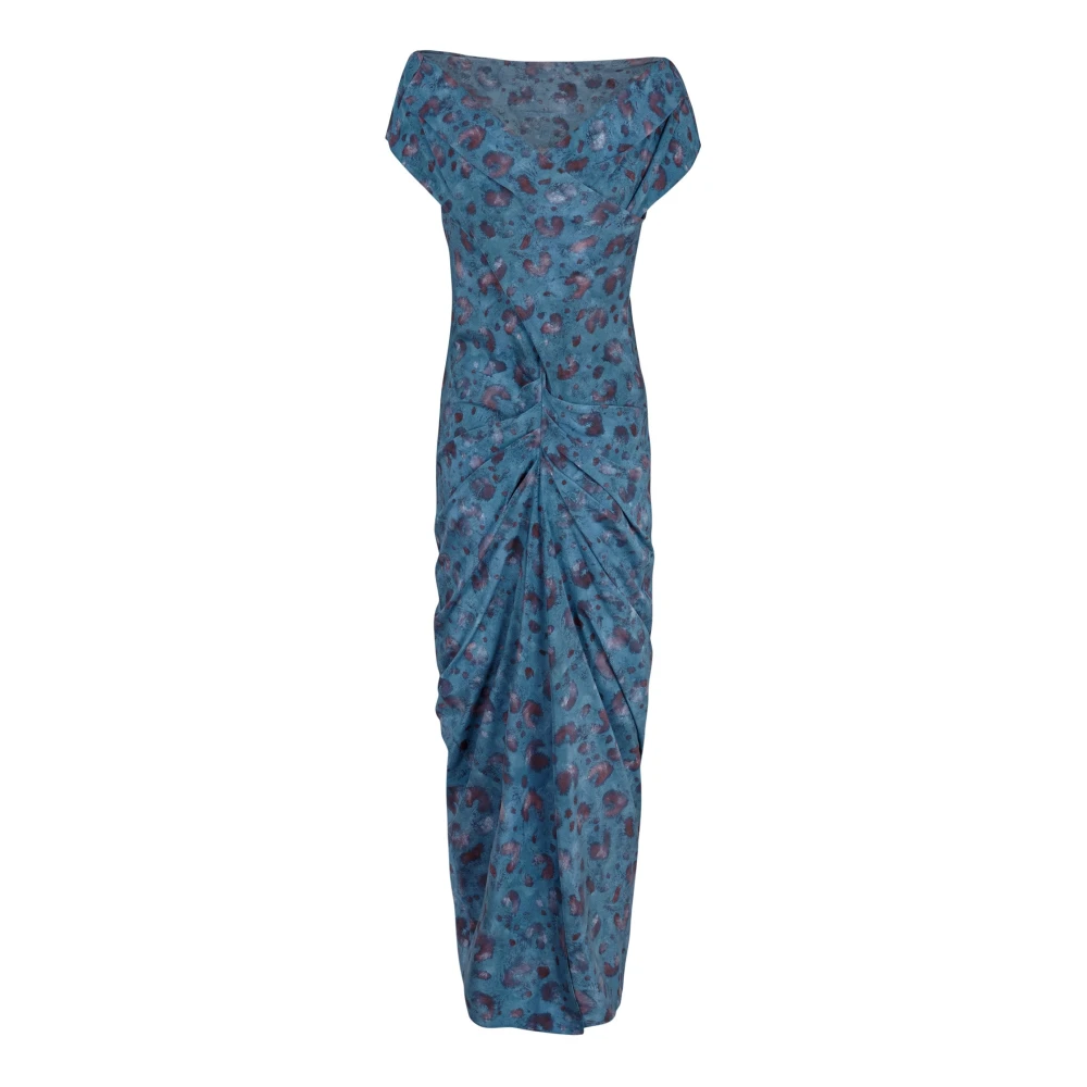 Cortana Zijden Stretch Island Print Midi Jurk Multicolor Dames