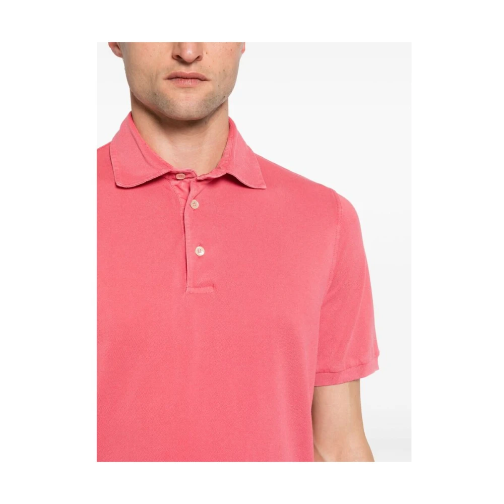 Fedeli Koraalroze Polo Sweater Pink Heren