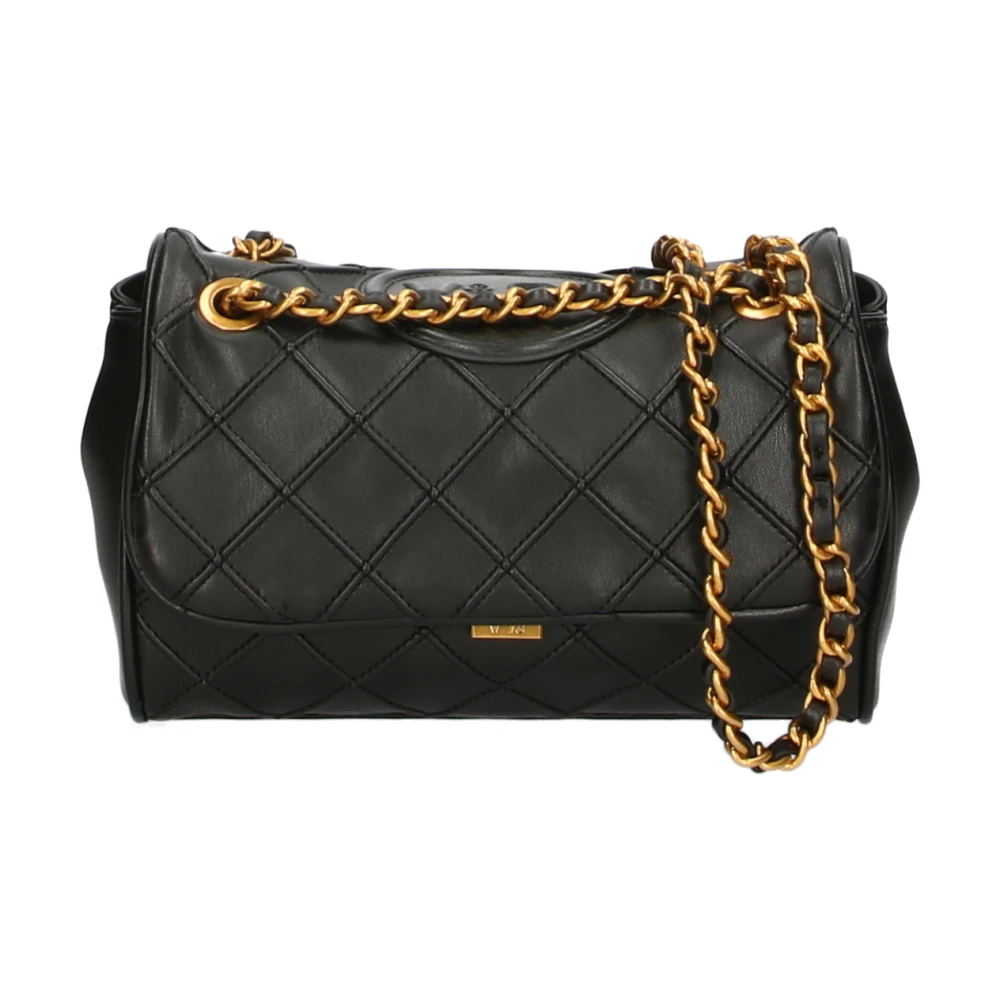 V73 Gewatteerde schoudertas met kettinghengsels Black Dames
