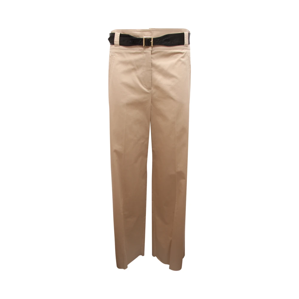 Marella Women's Beige Straight Trousers, Xs, Soraia Wide Leg Trousers