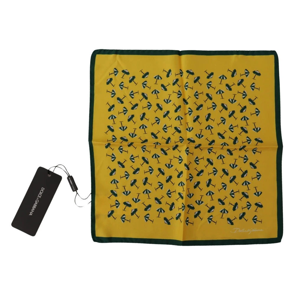 Dolce & Gabbana Luxe Zijden Sjaal voor Mannen Yellow Heren