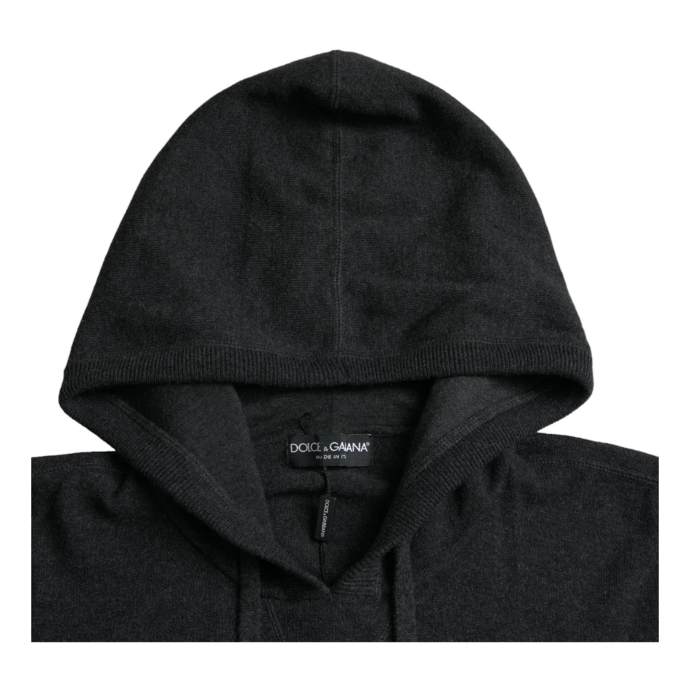 Dolce & Gabbana Donkergrijze Kasjmier Hoodie Gray Heren