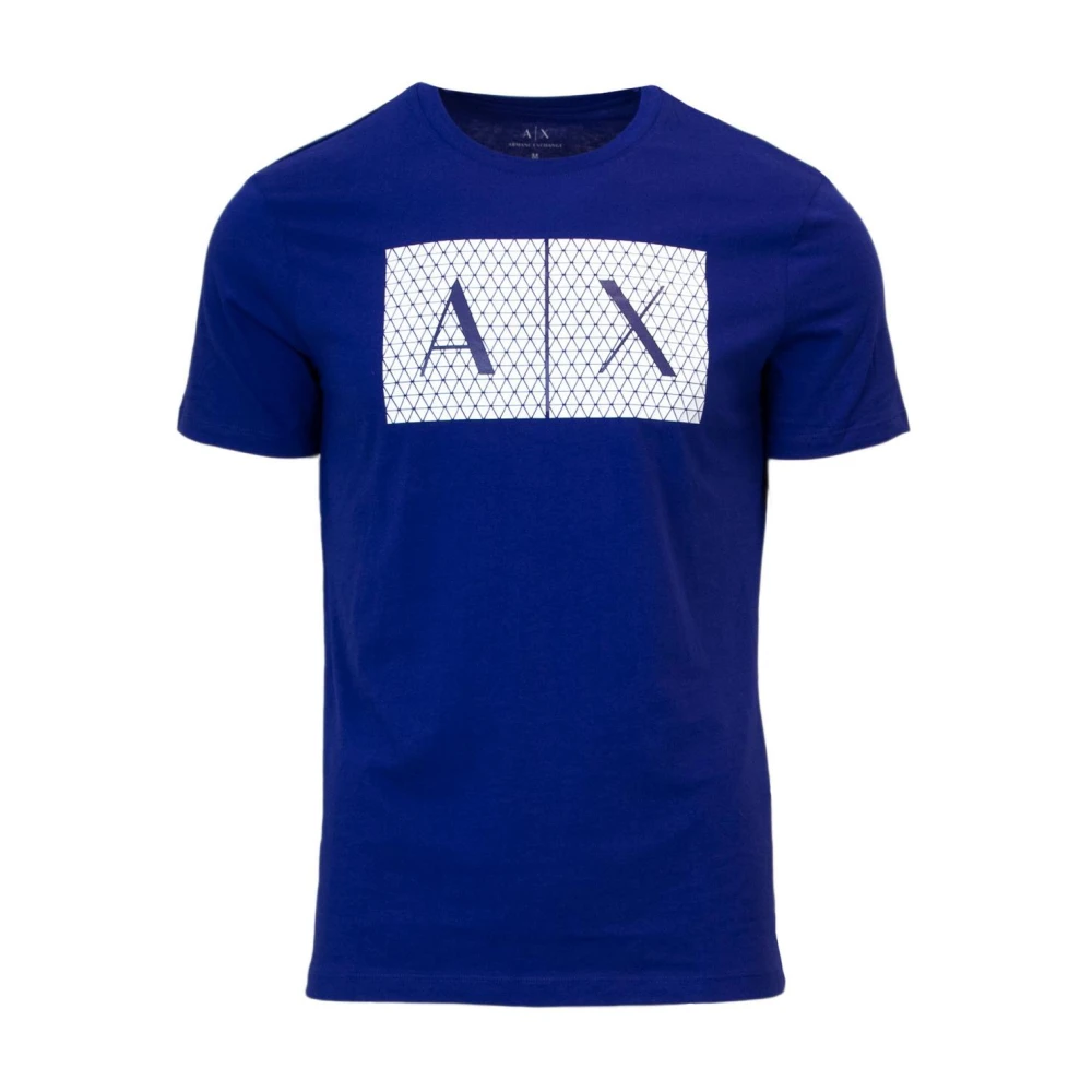 Armani Exchange Men's Blue T-Shirts, S, Graphic Tee Short Sleeve