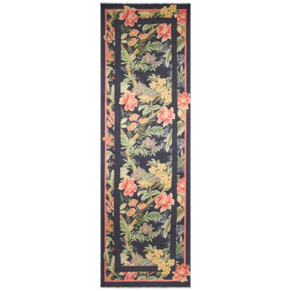 ETRO Bloemen Zijde Wol Sjaal Multicolor Dames