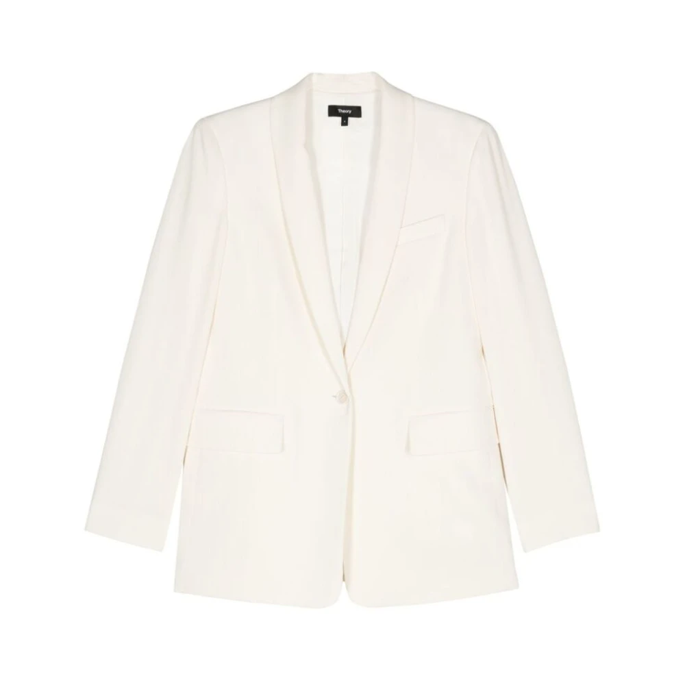 Theory Ivoor Wit Gestreepte Blazer Jas White Dames