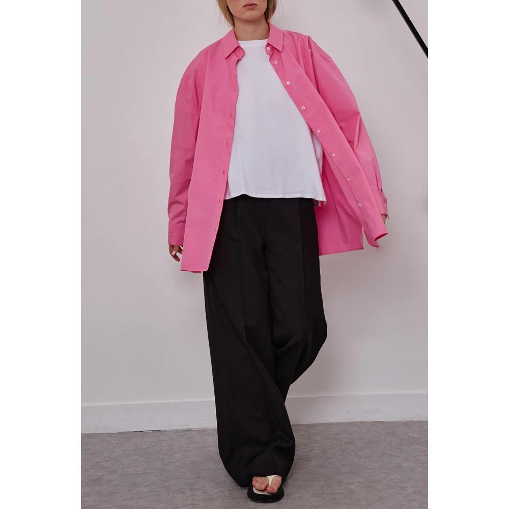 Loulou Studio Kleurrijke Katoen-Poplin Shirt Pink Dames