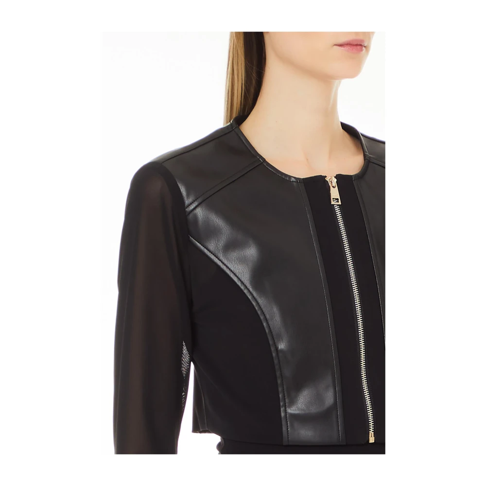 Liu Jo Zwarte Spalmato Tule Jas Black Dames