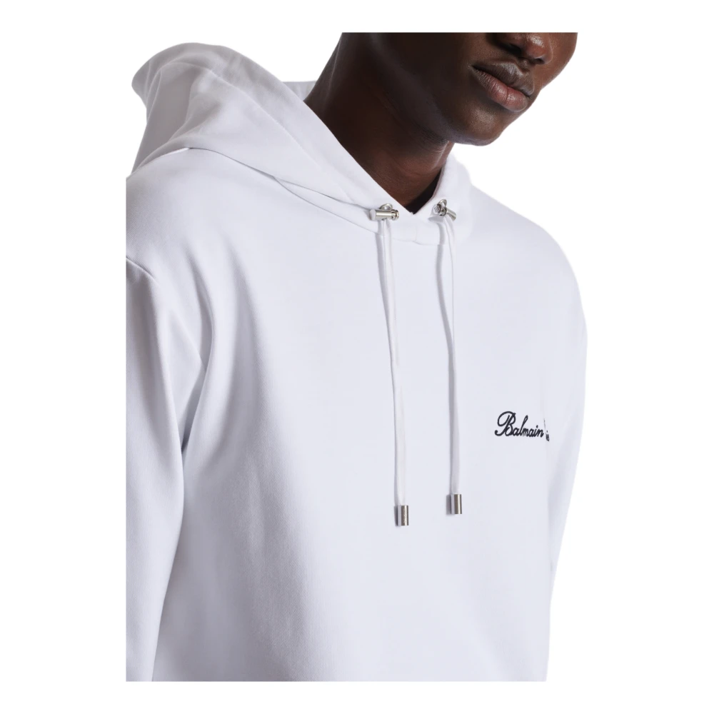 Balmain Handtekening hoodie White Heren