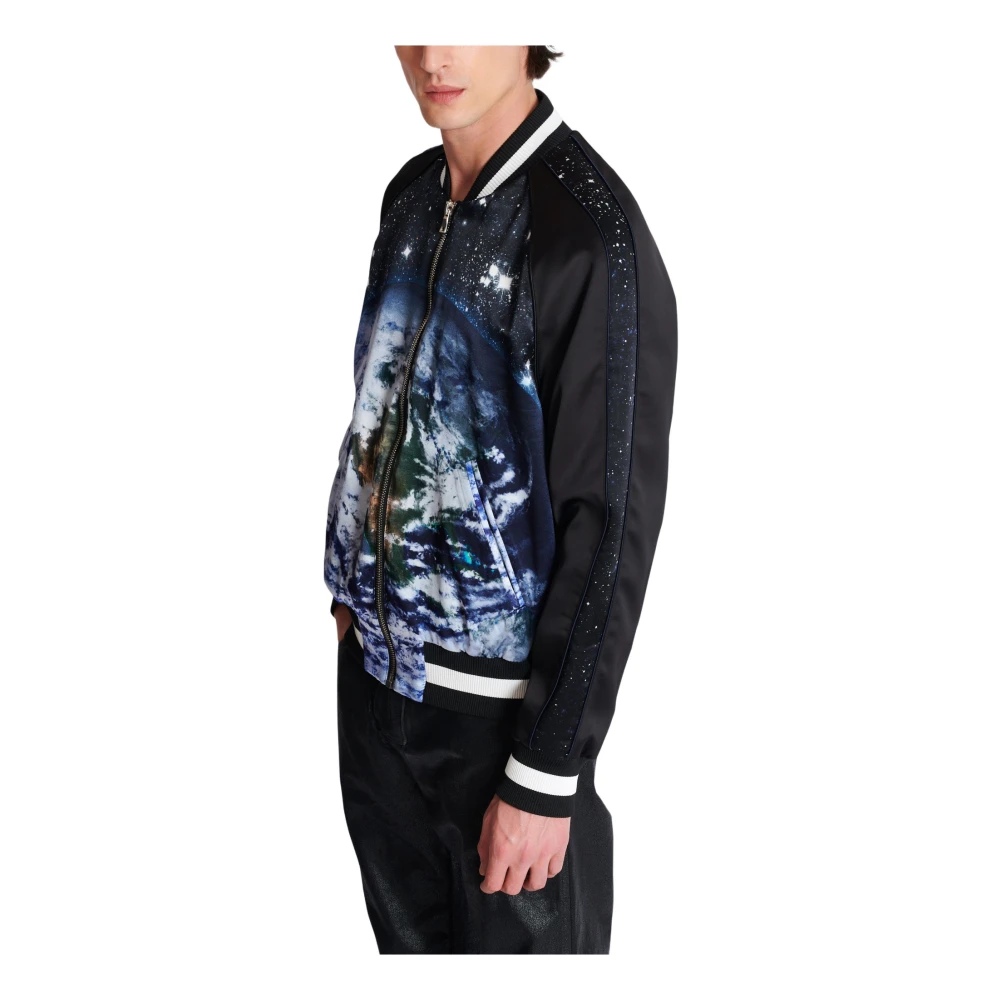 Balmain Gedrukte Earth and Stars bomberjack Multicolor Heren