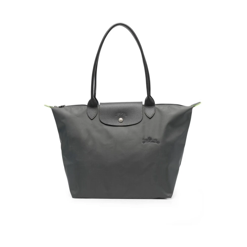 Longchamp Antracietgrijze Canvas Schoudertas Gray Dames