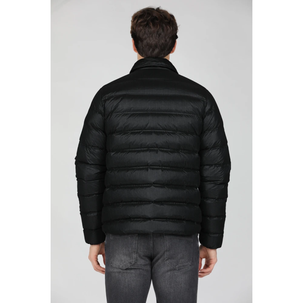RRD Gewatteerde jas van fluweelachtige stof Black Heren