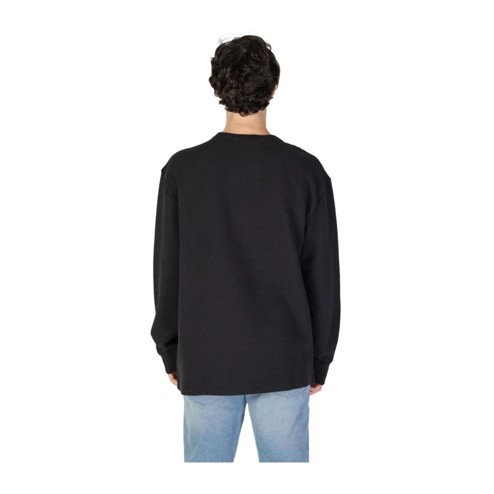 Calvin Klein Jeans Zwarte Katoenen Crewneck Sweater Black Heren