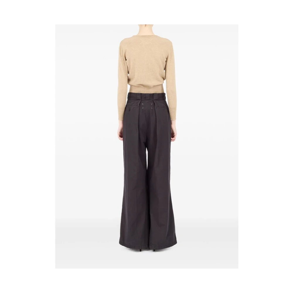 Maison Margiela Beige Wol Knooptrui Beige Dames