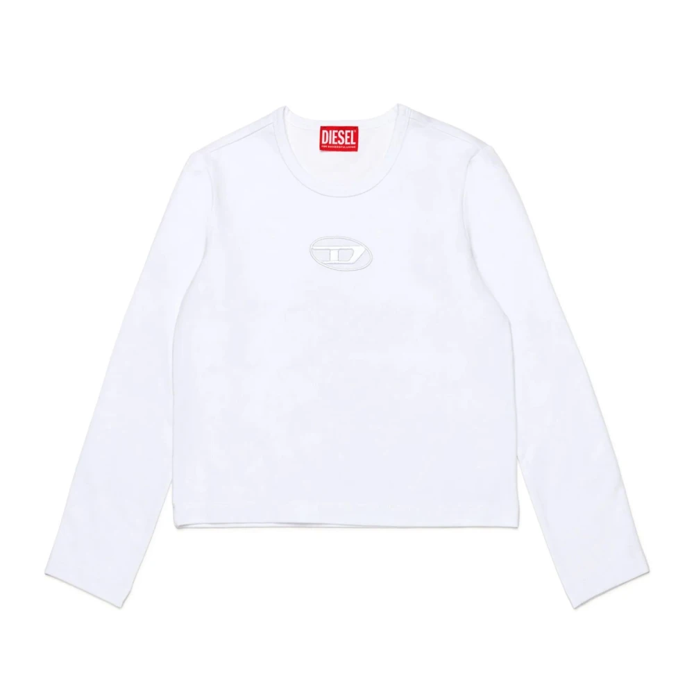 Diesel Vit Bomull T-shirt med Logo White, Flicka