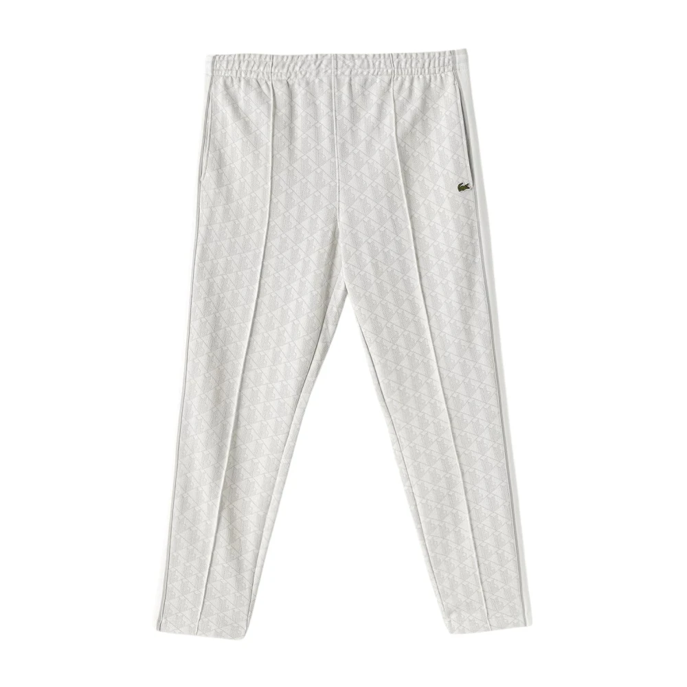 Lacoste Uomo Gris / Blanc Pantalone Jogger Con Monogramma Jacquard - Immagine 4