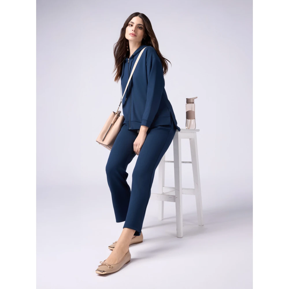 Oltre Zachte joggingbroek met trekkoord Blue Dames
